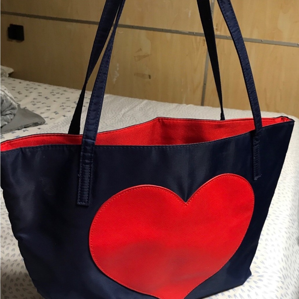 Red Heart blue tote bag